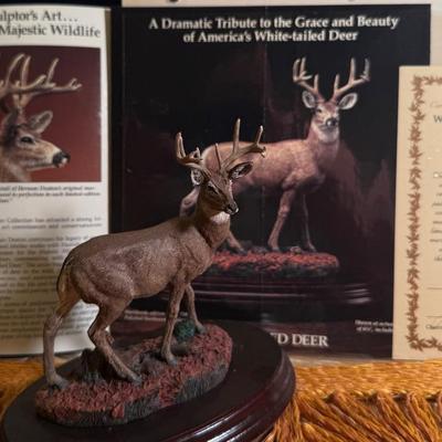 White-Tailed Deer” Collector Plate by Herman Deaton – Limited Edition #0972 – Wildlife Art Series