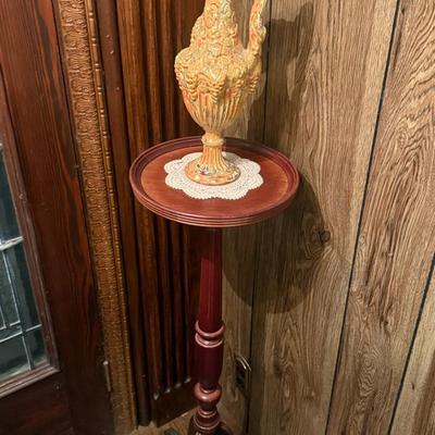Pedestal Wood Table /Plant Stand  & Vase