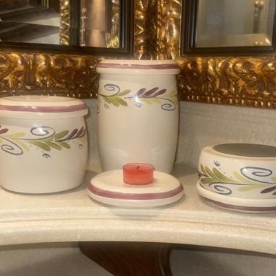 Kohler Flower Vine Pattern Porcelain Canisters Artist Editions