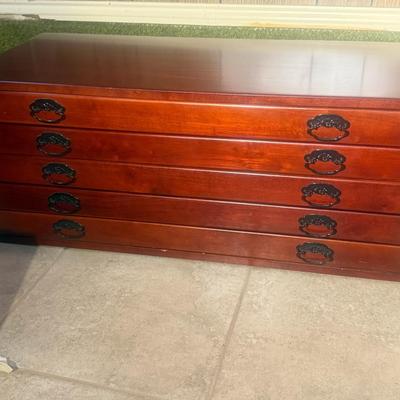 Vintage Yang Guang Map Cabinet 5 Drawer Lot 1 