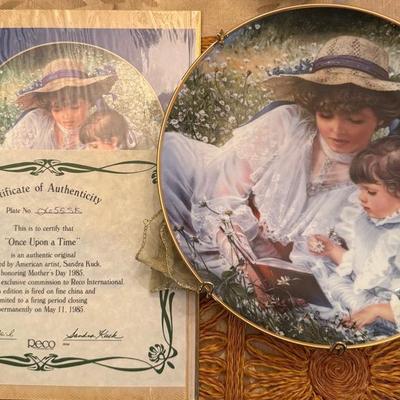 Once Upon a Time” Collector Plate by Sandra Kuck – 1985 – Limited Edition #0655SK – w/ Certificate