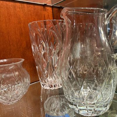 Assorted Cut Crystal Glassware – Pitcher & Vases
