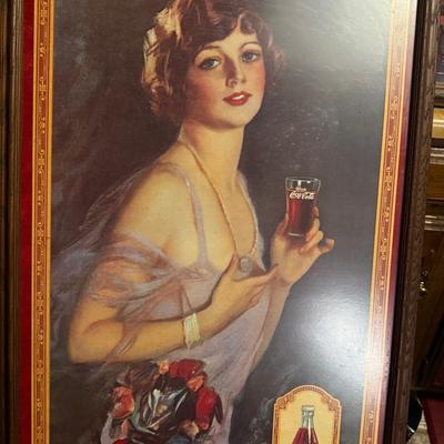 Rare Original Coca Cola Advertisement on Wood Lady 20x30