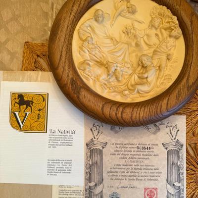 La Natività” Collector Plate – Studio Dante di Volteradici – BC3541 – w/ Certificate – Italian Nativ