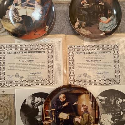 Norman Rockwell Collectable Plates 2 With COA