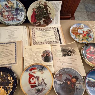 Collectors Christmas Plates / Numbered Some With COA