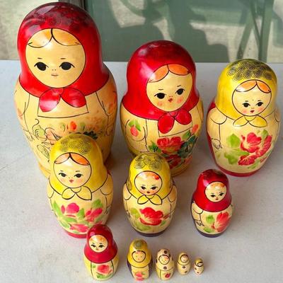 Vintage Made In USSR 11 Piece Nesting Doll