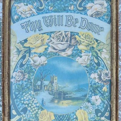 Antique Thy Will Be Done Framed Poster Print With Glass Front
