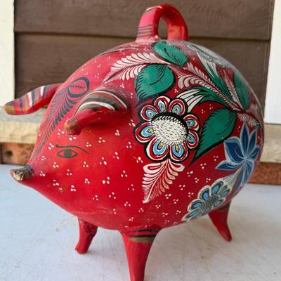 Vintage Medrano Mexico Folk Art Colorful Piggy Back (as Is)
