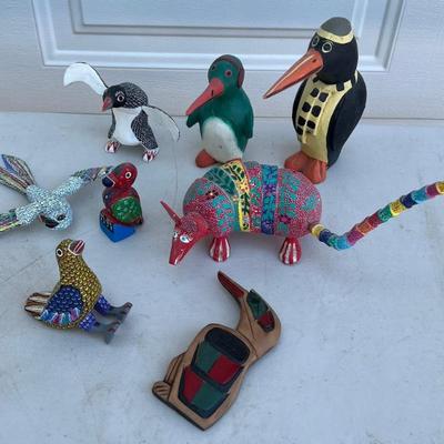 Hand Carved And Painted Folk Art Wood Animals - Some Signed - Fernando Ojeda, Vilente Hernandez, And More