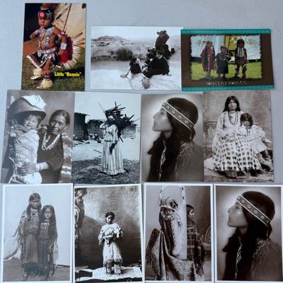 (11) Vintage Native American Post Cards - Azusca, Prairie, And Heritage