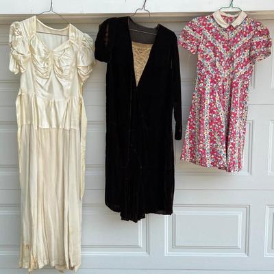 (3) Antique Small Hand Made Dresses And Gown Cutters (As Is)