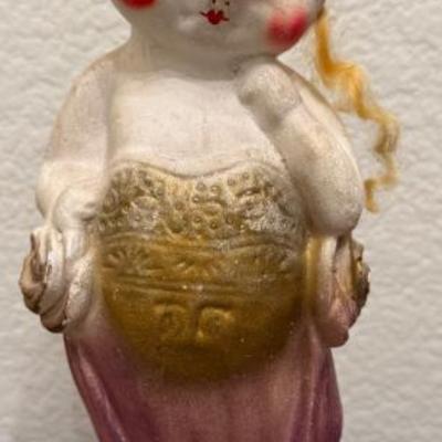 1920's Antique Carnival Chalkware Prize Flapper Style 13" Doll