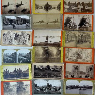 (18) Antique Stereoscopic View Slides - Webster And Albee, Tabers, And More