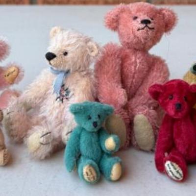 (9) Miniature Hand Made Bears - Little Gem, Wee Gem, And More