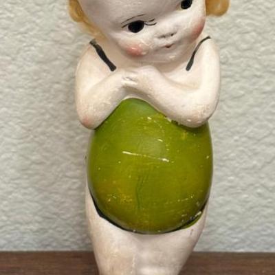 Antique 1920's Chalkware 12" Carnival Prize Doll