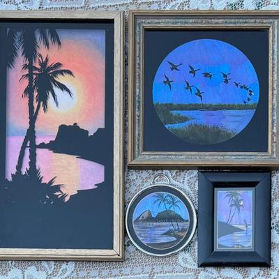 (4) Vintage Brazil Silhouettes - (3) Pressed Butterfly
