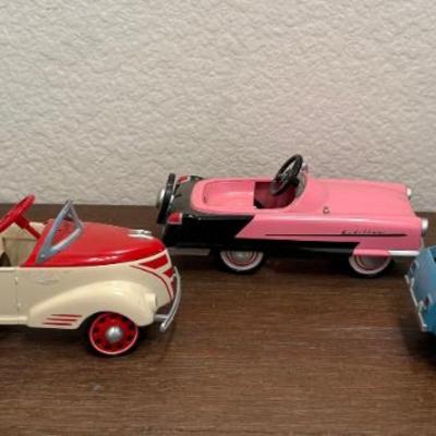(3) Hallmark Kiddie Car Limited Edition Metal Classics - Kiddilac - Pioneer Trail With Camper & Toolbox