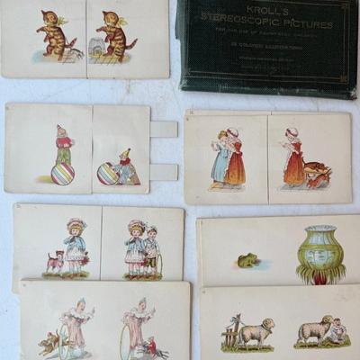 Antique Kroll's Stereoscopic Picture In Original Pouch