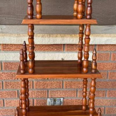 Vintage Solid Wood 5 Tier What Not Shelf