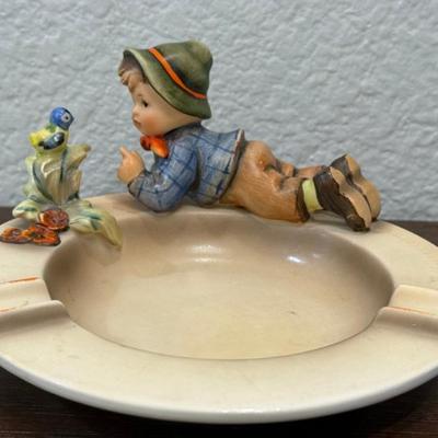 Goebel Hummel Vintage Boy With Bird Ashtray 166