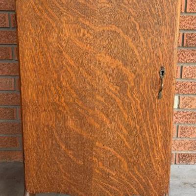 Quarter Sawn Antique Oak Music Cabinet (as Is)