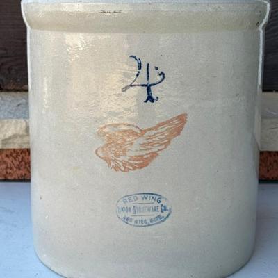 Antique Red Wing Union Stoneware Co. 4 Gallon Crock