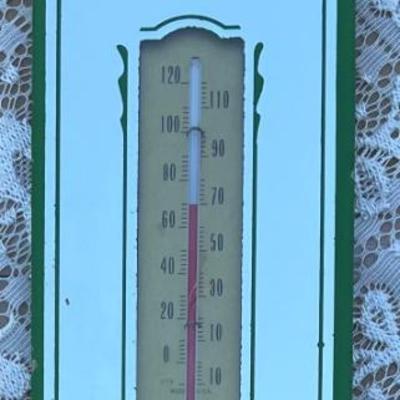 James F. Stuart Potter Nebraska "good Luck" Mirrored Thermometer