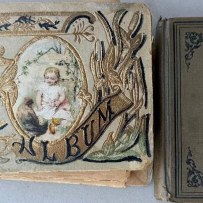 (2) Antique Scrap Books - (1)1882 Reyserba For Marie Emmert