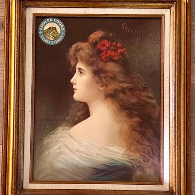 Vintage Greetings 1904 Adolph Coors Golden, Brewery Print With Custom Glass Front Frame