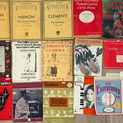 Vintage Collection Of Piano Music Books Pointer Sisters, Stevie Wonder, Barbara Streisand - Hanon - Clementi