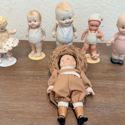 (2) Antique Baby Bud Porcelain Dolls - 1985 Gladys Meyer - Nancy Doll -