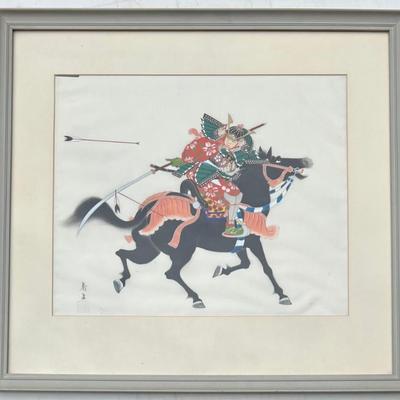 Vintage Framed Chinese Silk With Glass Front