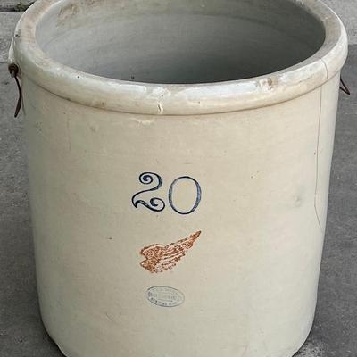 Antique Red Wing 20 Gallon Crock With Handles Union Stoneware Co. (as Is)