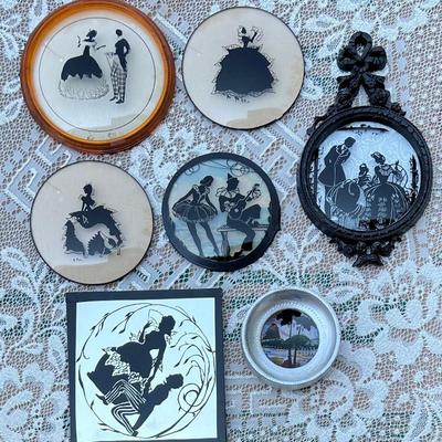 (7) Vintage Miniature Glass And Plastic Silhouettes (As Is)