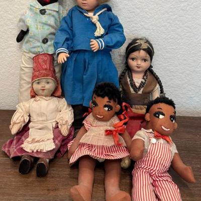 Antique And Vintage Dolls - Hand Made Folk Art Cloth, Composition, And Character Dolls