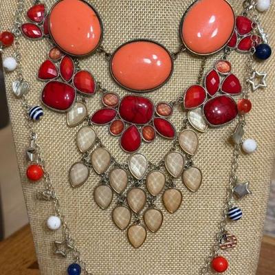 (3) Statement Plastic Bead Collar Necklaces - 14 - 32 Inch
