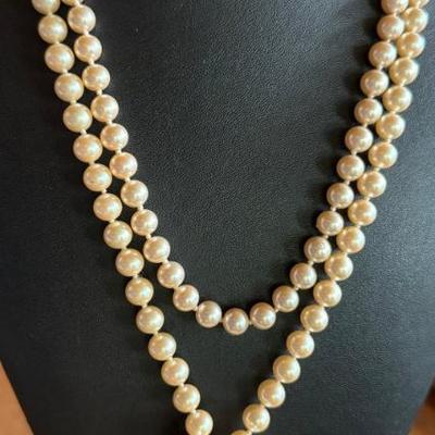 (2) Marvella Faux Pearl Necklaces 18 Inch And 36 Inch