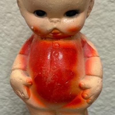 Antique 8" Chalkware Carnival Prize Kewpie Doll (as Is)