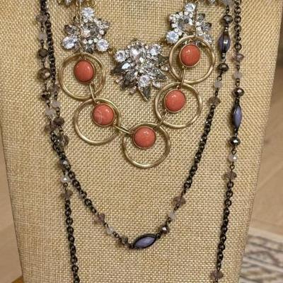 (3) Necklaces (2) With Matching Earrings All New With Original Tags
