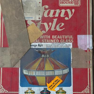 Craft House Vintage Tiffany Style Lamp Kit Blue, Green, And Red 16"W In Original Box