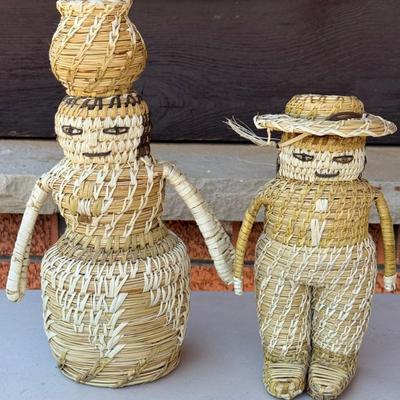 Pair Of Tohono O'odham Hand Woven Baskets