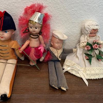 (3) Celluloid Carnival Dolls And Composition Baby Doll