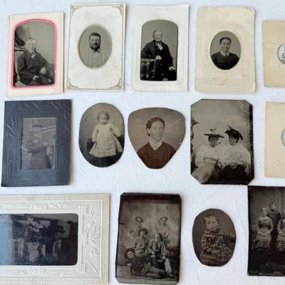 Lot Of Antique Tin Types Some On Frames