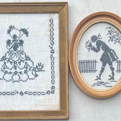 (3) Vintage Framed Crosstitches (as Is)