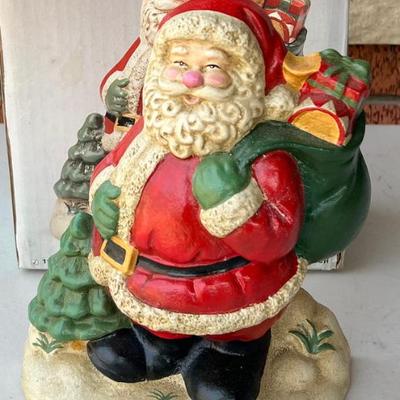 1981 Hand Painted Solid Cast Iron Santa Door Stop IOB