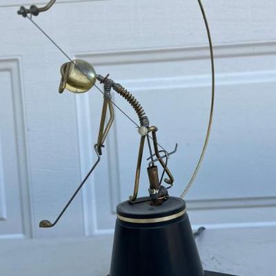 Vintage Brandt Kinetico Electric Brass Golf Swinging Sculpture