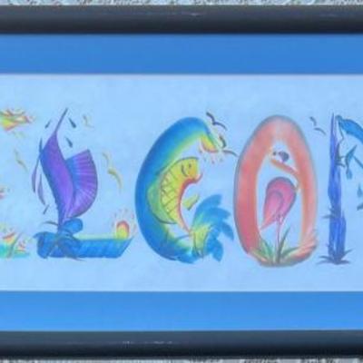 Original Kelly R 1997 Welcome Watercolor