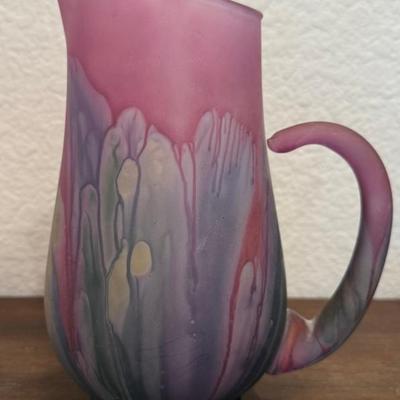 Vintage Nouveau Art Glass Painted By Reuben Pitcher