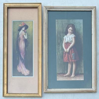 (2) Vintage Prints - My Lady Fair Brown & Bigelow, Innocence